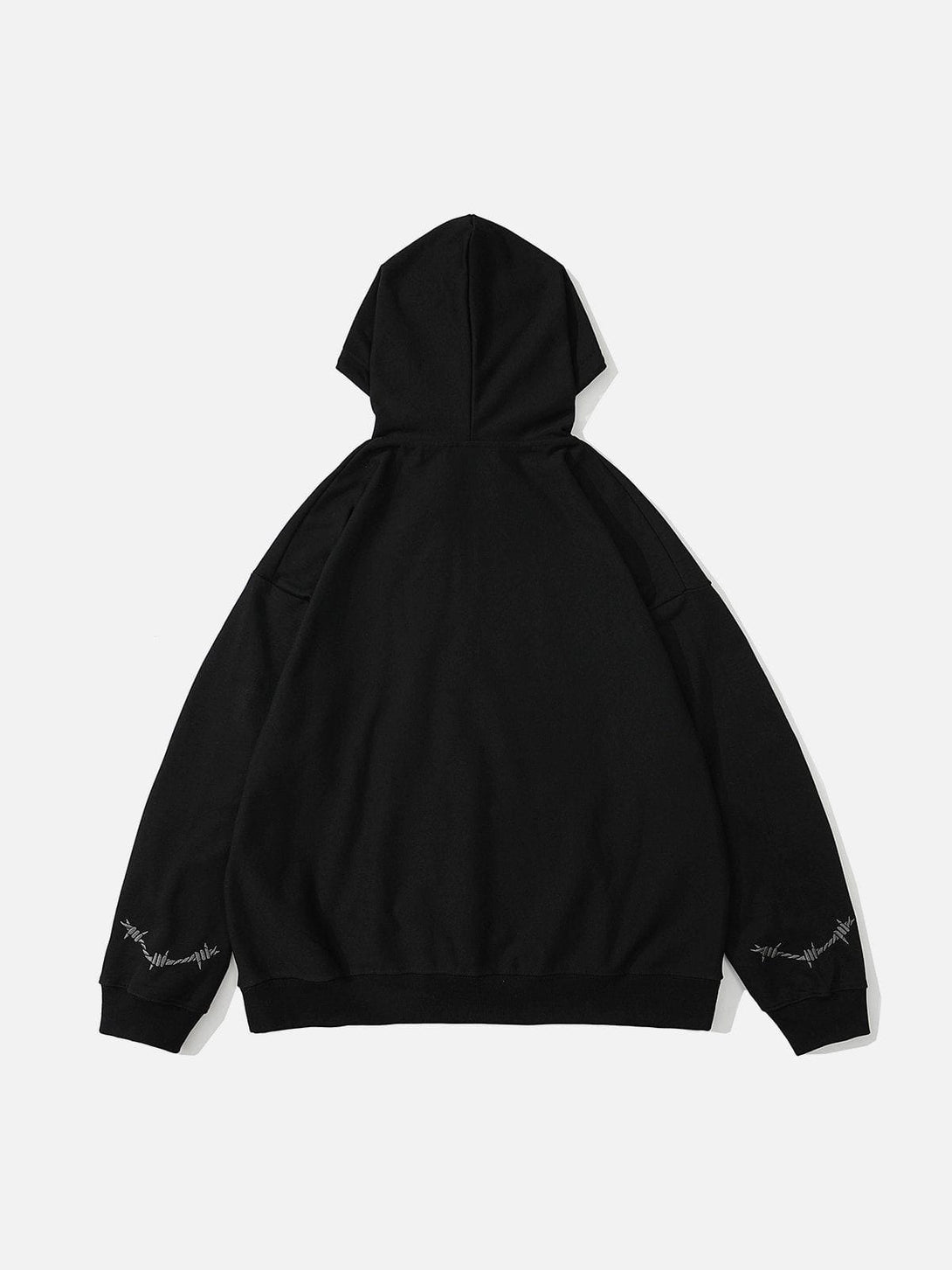 Ellesey - Vintage Curved Patch Embroidered Half-Zip Hoodie- Streetwear Fashion - ellesey.com