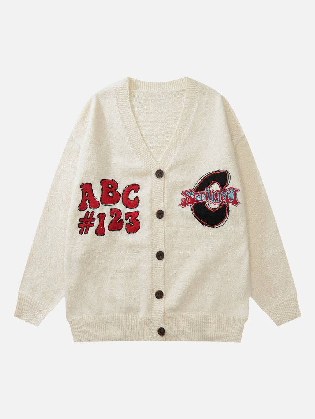 Ellesey - Vintage Embroidered Letters Cardigan-Streetwear Fashion - ellesey.com