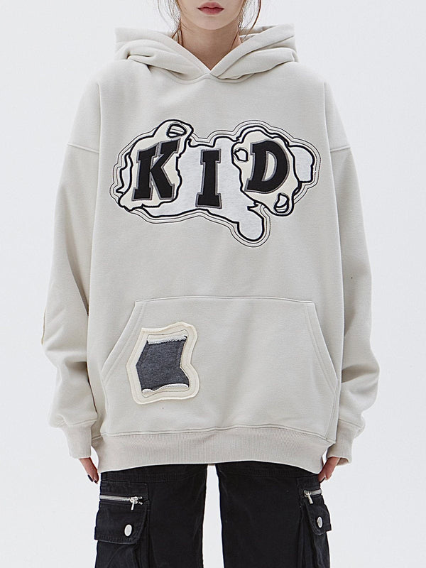 Ellesey - Vintage Embroidery Letter Hoodie- Streetwear Fashion - ellesey.com