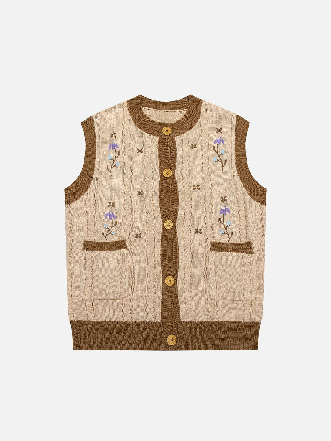 Ellesey - Vintage Embroidery Sweater Vest-Streetwear Fashion - ellesey.com