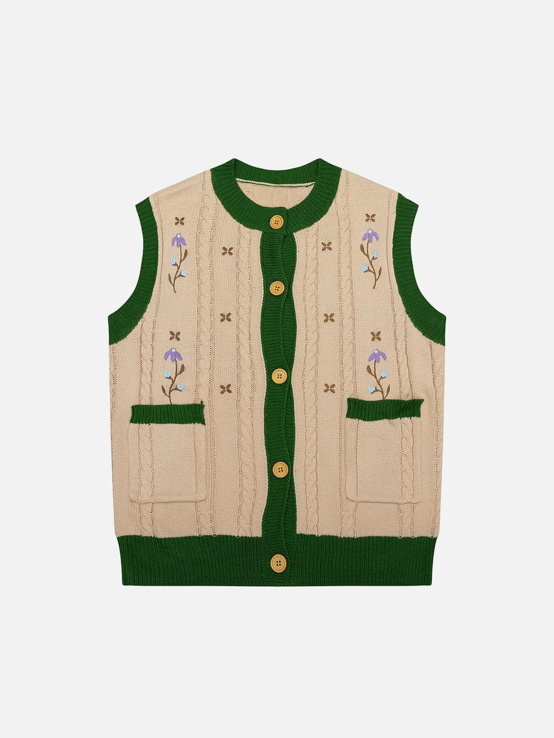 Ellesey - Vintage Embroidery Sweater Vest-Streetwear Fashion - ellesey.com