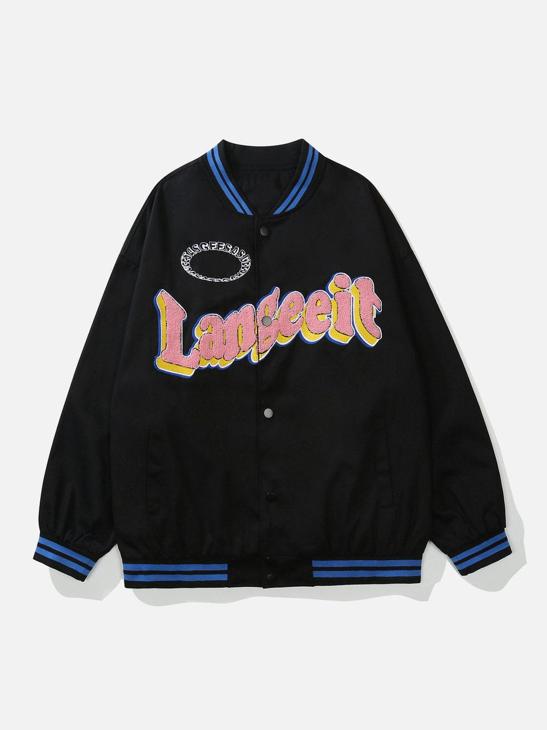 Ellesey - Vintage Flocked Letter Embroidered Jacket- Streetwear Fashion - ellesey.com