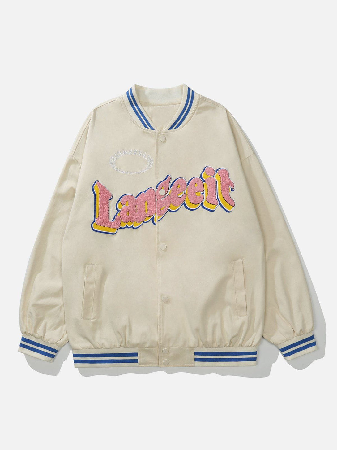 Ellesey - Vintage Flocked Letter Embroidered Jacket- Streetwear Fashion - ellesey.com