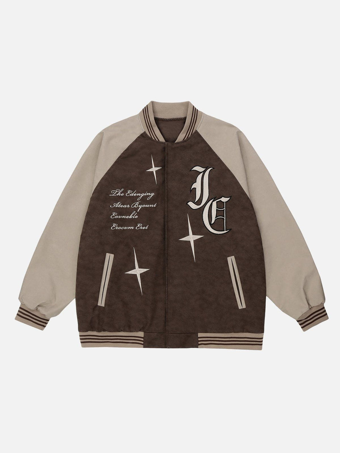 Ellesey - Vintage Gothic Letters Varsity Jacket- Streetwear Fashion - ellesey.com
