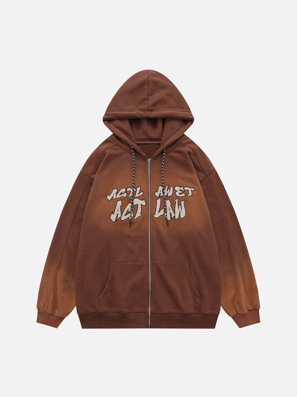 Ellesey - Vintage Gradient Letter Hoodie- Streetwear Fashion - ellesey.com