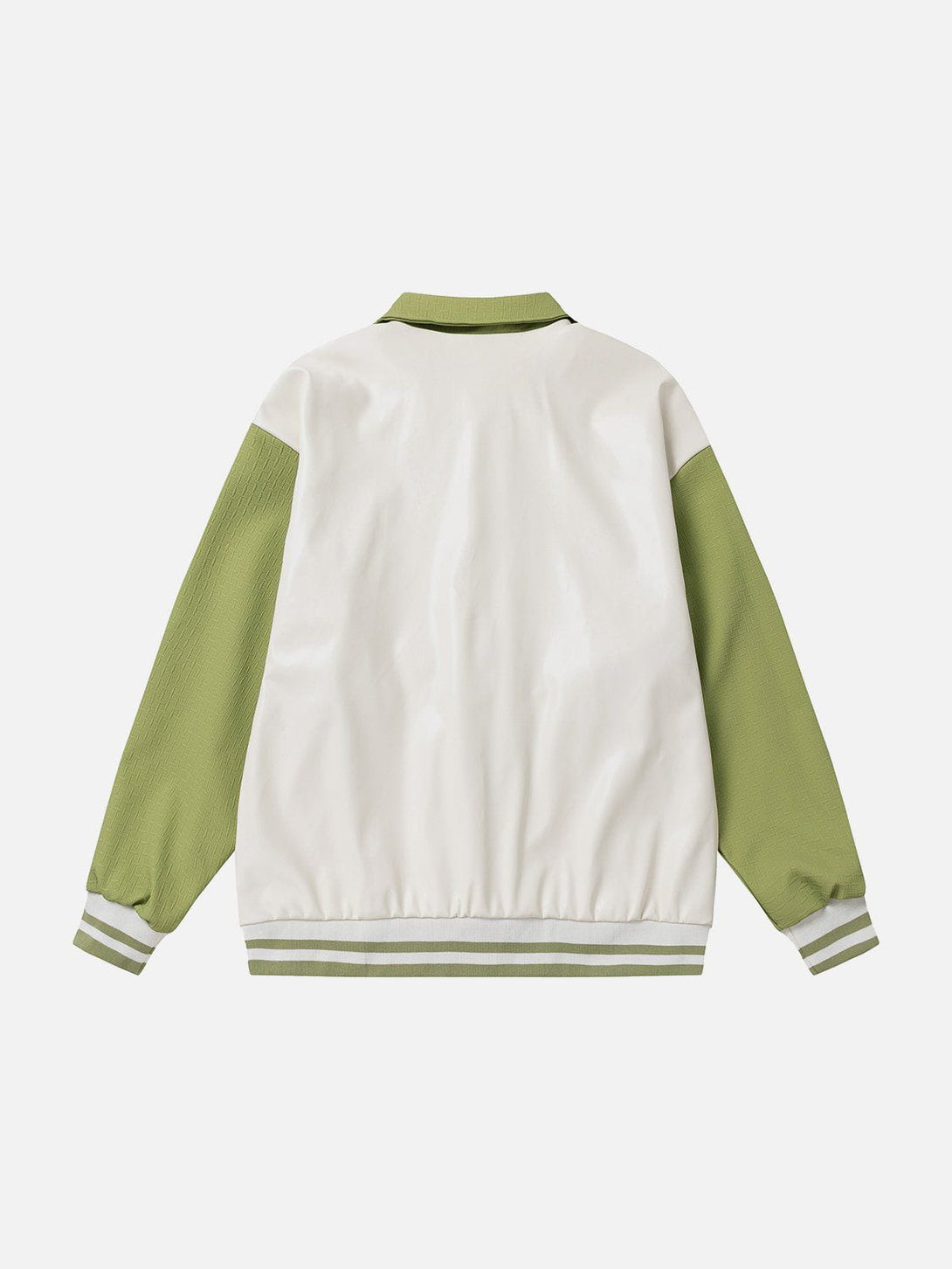 Ellesey - Vintage Lapel Contrast PU Jacket- Streetwear Fashion - ellesey.com