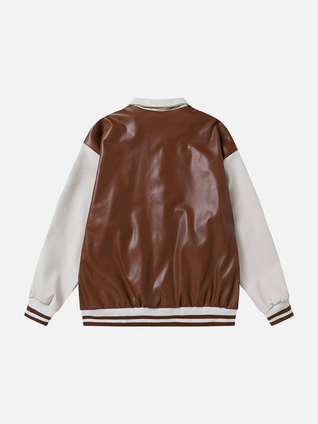 Ellesey - Vintage Lapel Contrast PU Jacket- Streetwear Fashion - ellesey.com