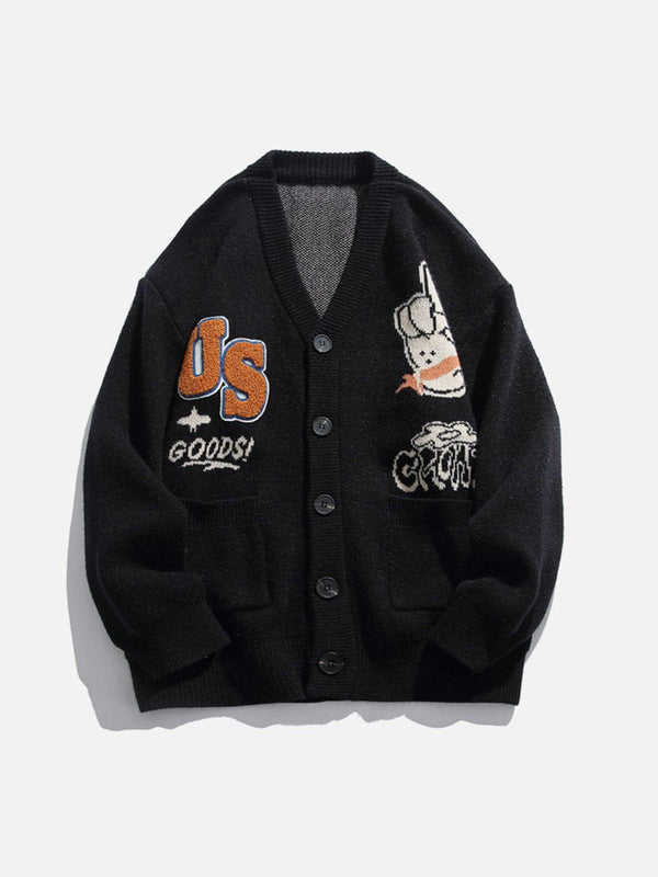 Ellesey - Vintage Letter Cardigan-Streetwear Fashion - ellesey.com