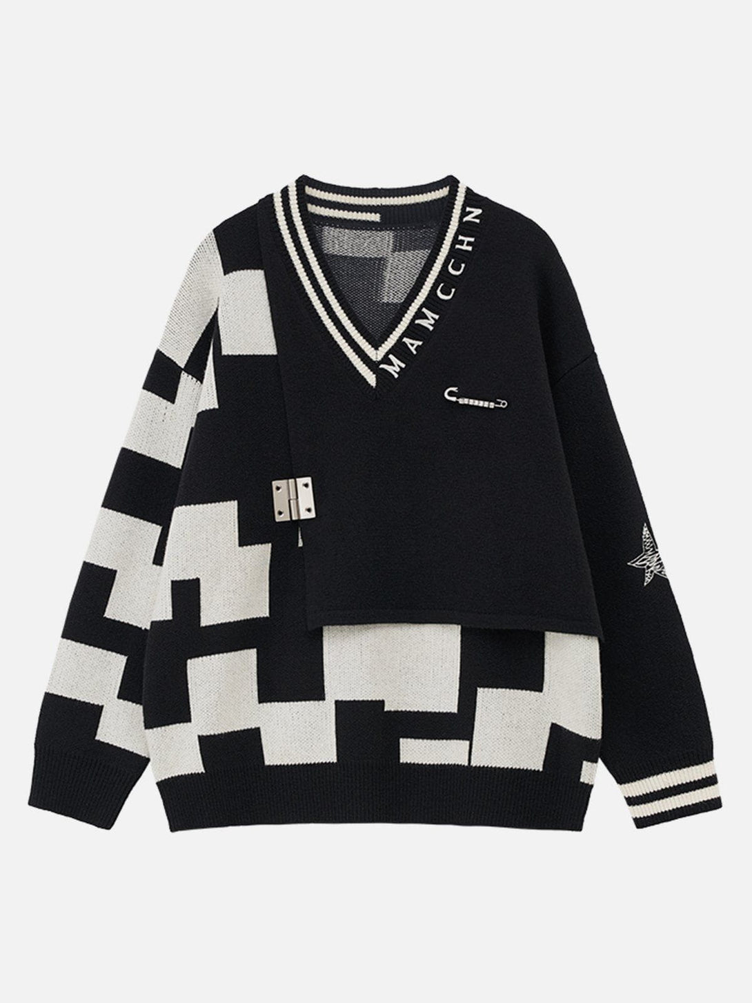 Ellesey - Vintage Letter Embroidery Sweater-Streetwear Fashion - ellesey.com