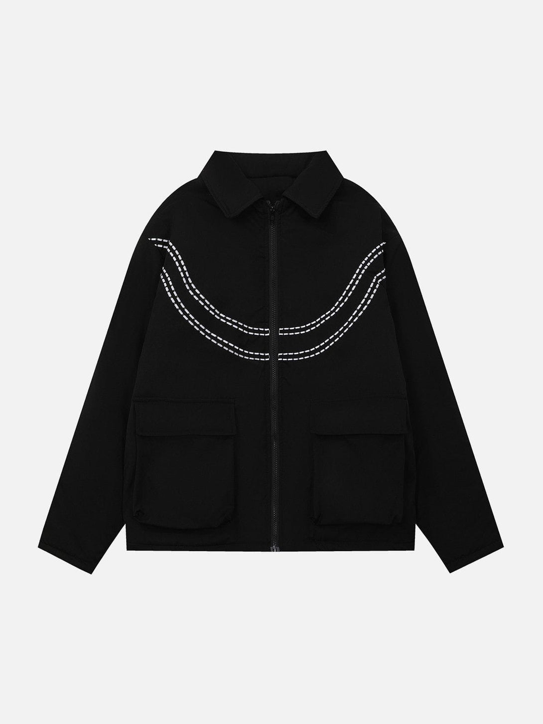 Ellesey - Vintage Patch Letters Winter Coat-Streetwear Fashion - ellesey.com