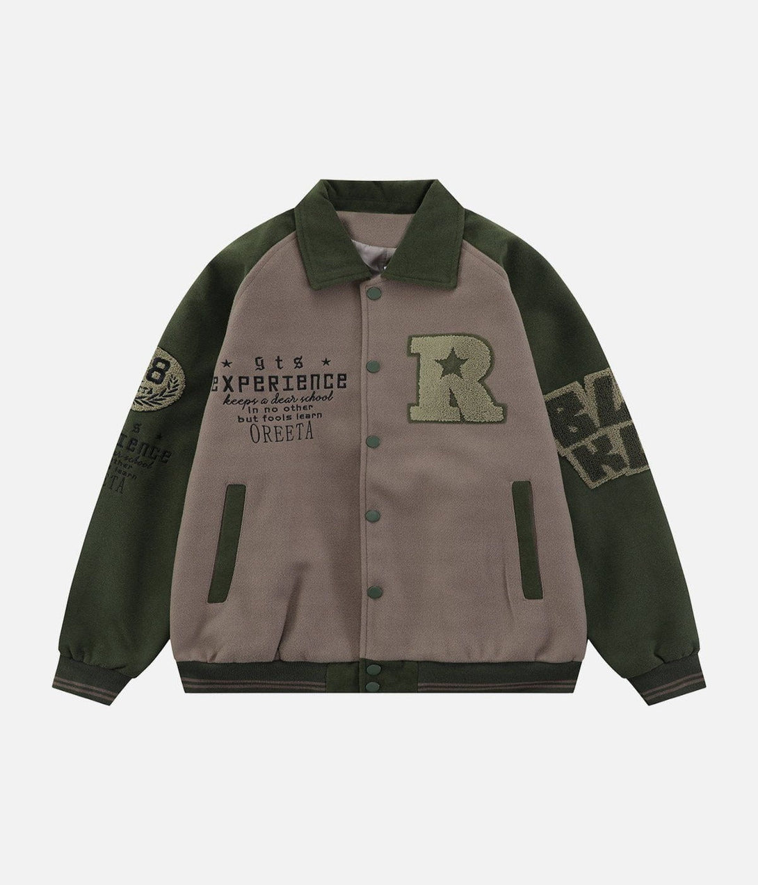 Ellesey - Vintage Polo Collar Varsity Jacket- Streetwear Fashion - ellesey.com