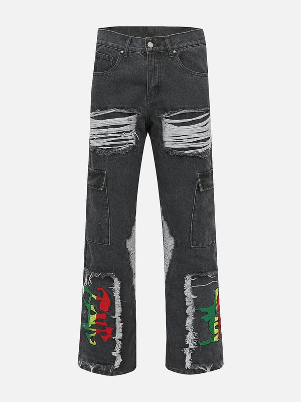 Ellesey - Vintage Raw Ripped Jeans- Streetwear Fashion - ellesey.com