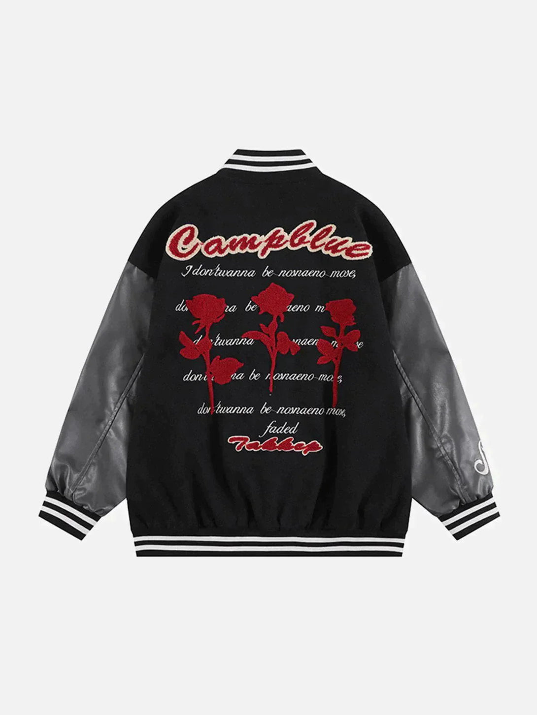 Ellesey - Vintage Rose Flocked Varsity Jacket- Streetwear Fashion - ellesey.com