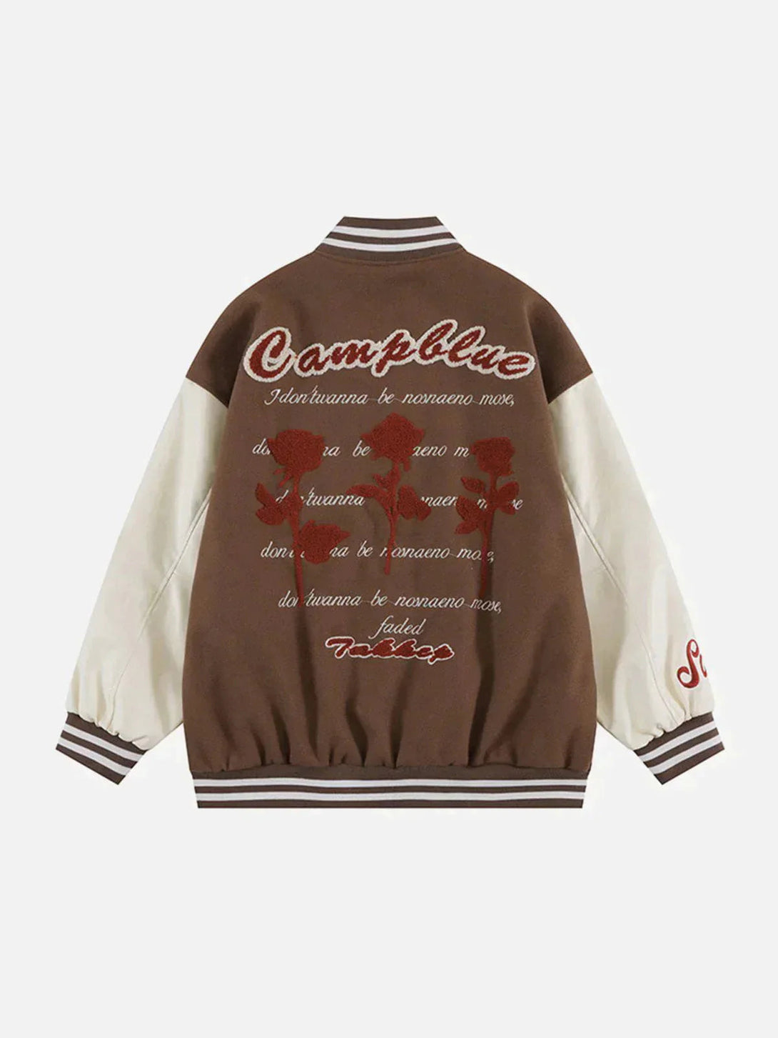 Ellesey - Vintage Rose Flocked Varsity Jacket- Streetwear Fashion - ellesey.com