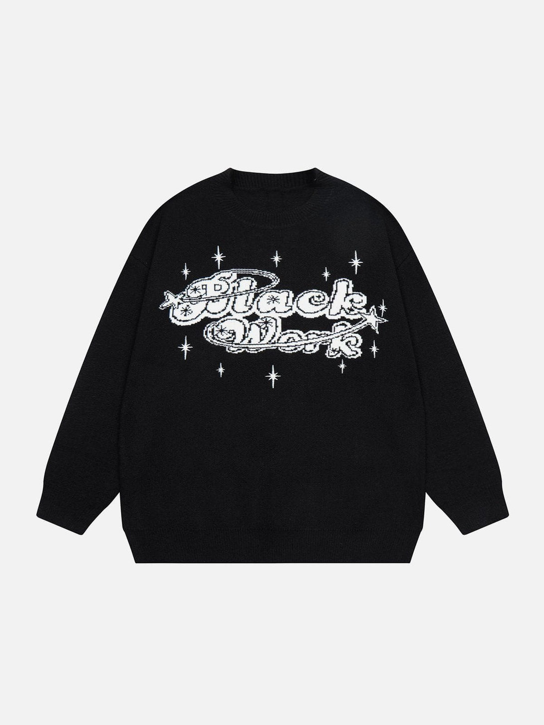 Ellesey - Vintage Star Heart Letter Jacquard Sweater-Streetwear Fashion - ellesey.com