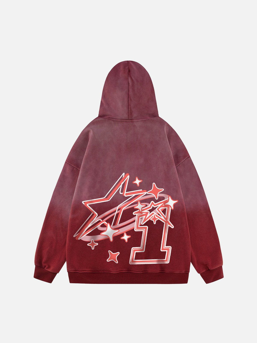 Ellesey - Vintage Wash Gradient Star Print Zip Hoodie- Streetwear Fashion - ellesey.com