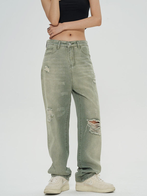 Ellesey - Vintage Washed Ripped Jeans- Streetwear Fashion - ellesey.com