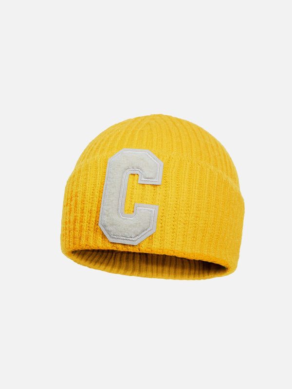 Ellesey - Warm Curled "C" Letter Knitted Hat- Streetwear Fashion - ellesey.com