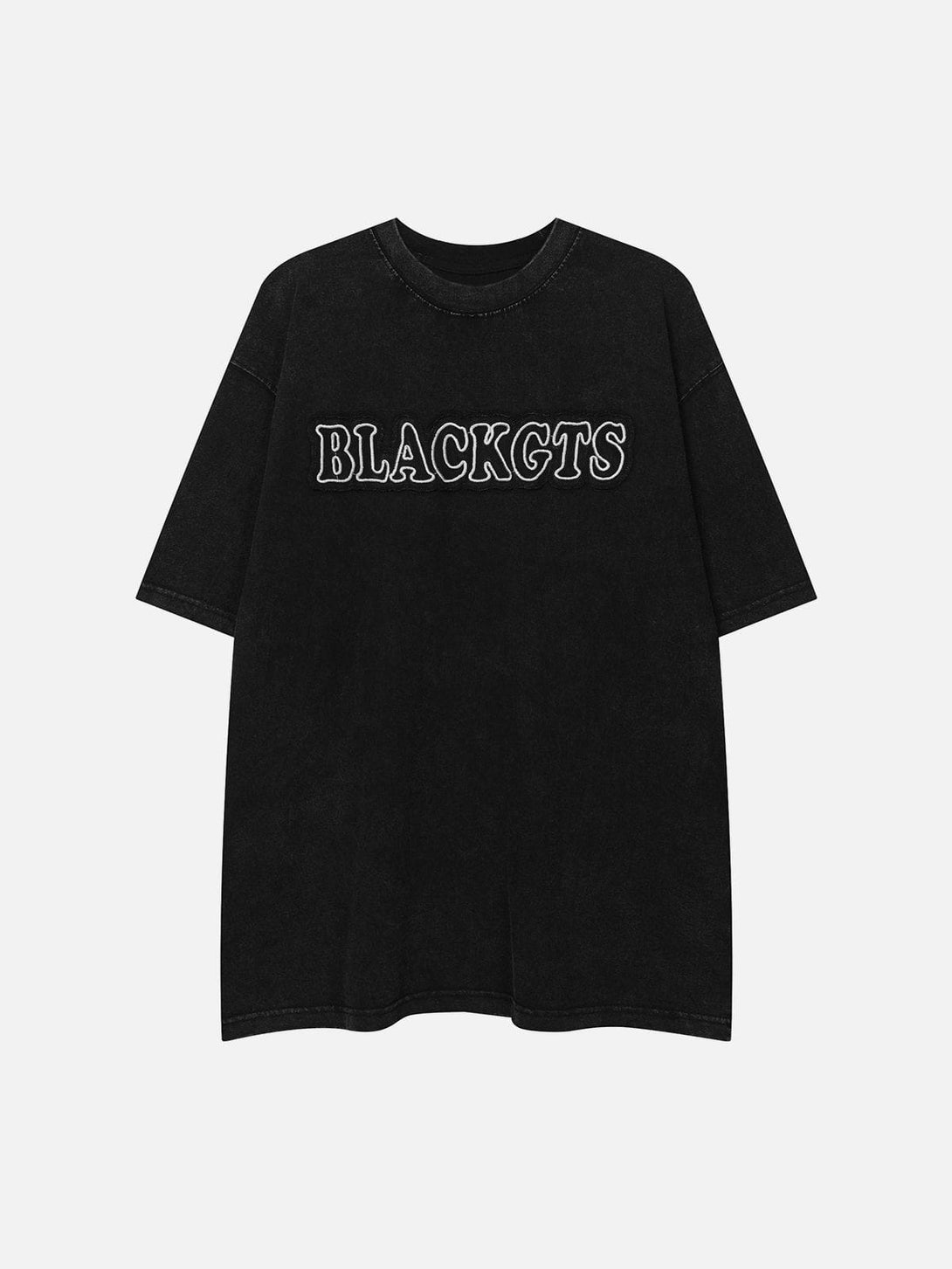 Ellesey - Washed Applique Embroidery Letter Tee- Streetwear Fashion - ellesey.com