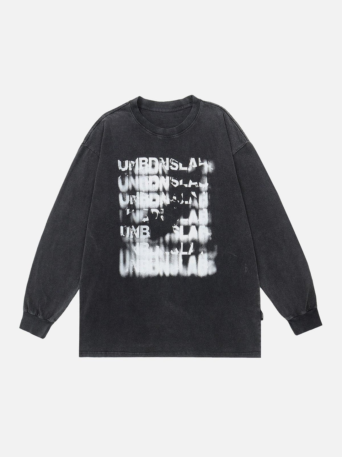 Ellesey - Washed Blurred Letter Print Sweatshirt- Streetwear Fashion - ellesey.com