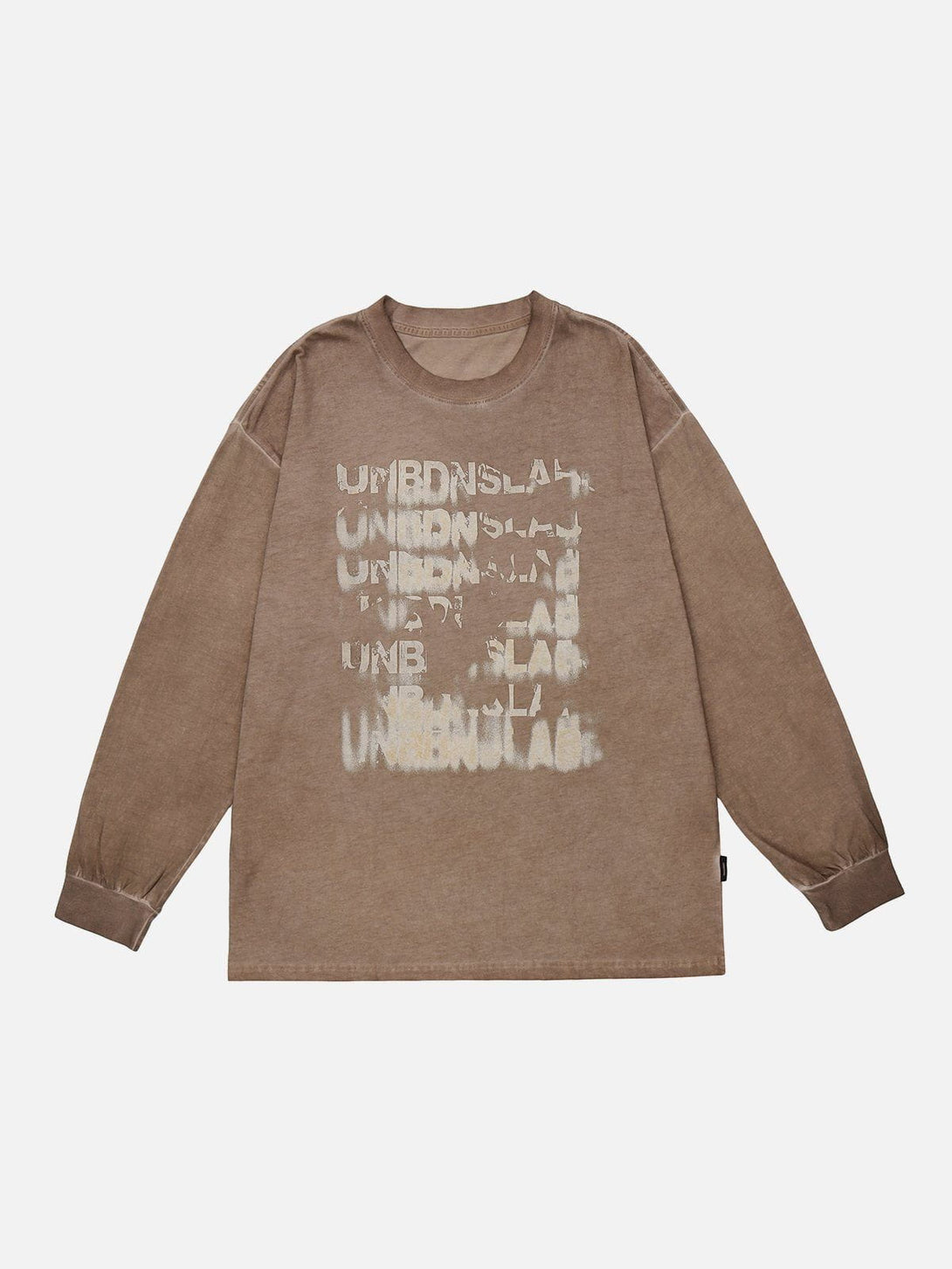 Ellesey - Washed Blurred Letter Print Sweatshirt- Streetwear Fashion - ellesey.com