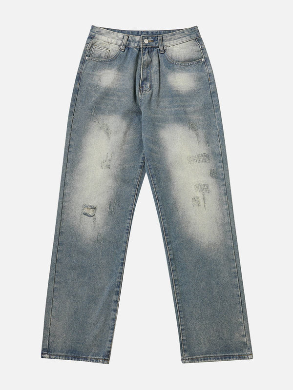 Ellesey - Washed Broken Holes Jeans- Streetwear Fashion - ellesey.com