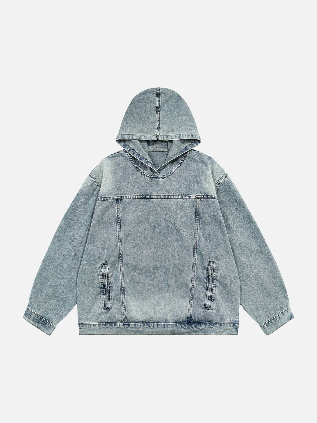 Ellesey - Washed Denim Hoodie- Streetwear Fashion - ellesey.com