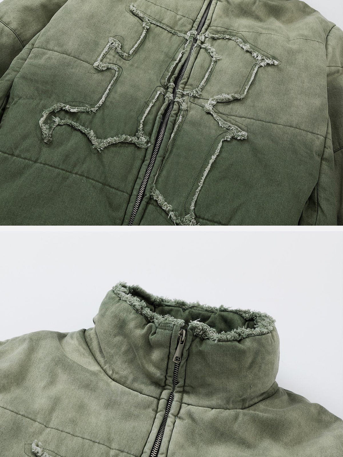 Ellesey - Washed Gradient Frayed Winter Coat-Streetwear Fashion - ellesey.com