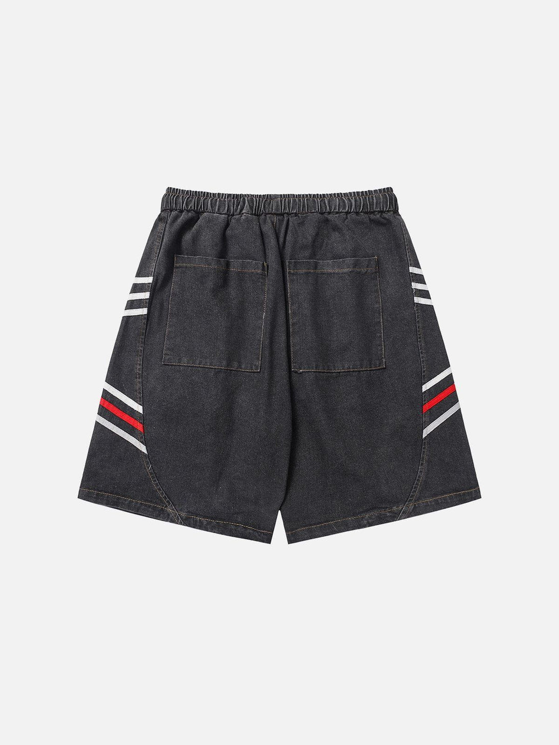 Ellesey - Washed Stripes Patchwork Denim Shorts- Streetwear Fashion - ellesey.com