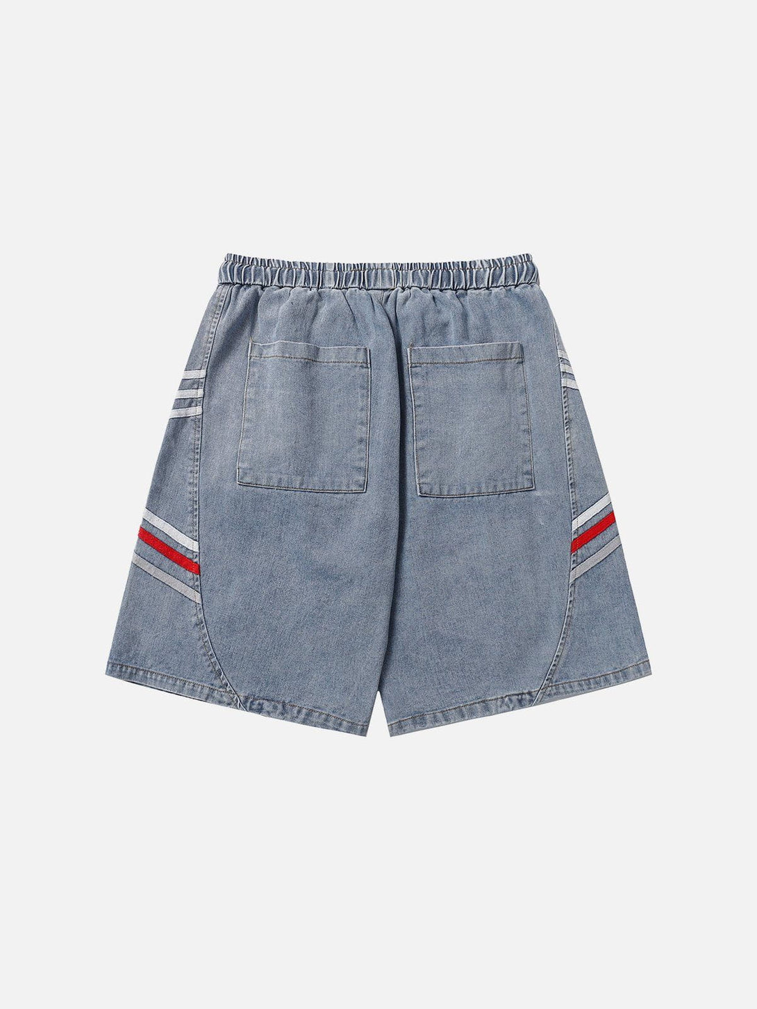 Ellesey - Washed Stripes Patchwork Denim Shorts- Streetwear Fashion - ellesey.com