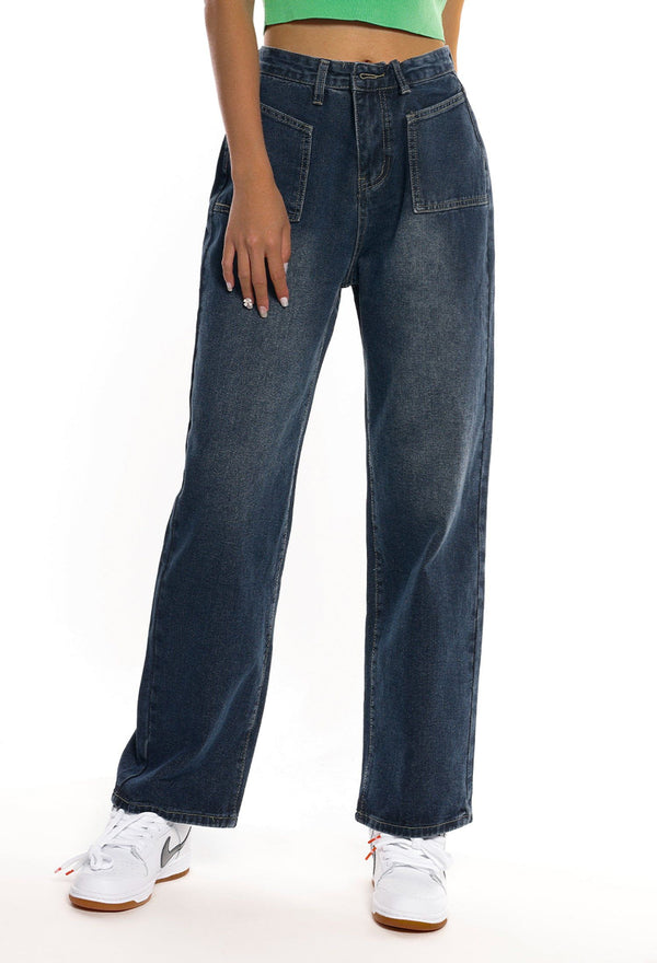 Ellesey - Wide Leg Straight Jeans- Streetwear Fashion - ellesey.com
