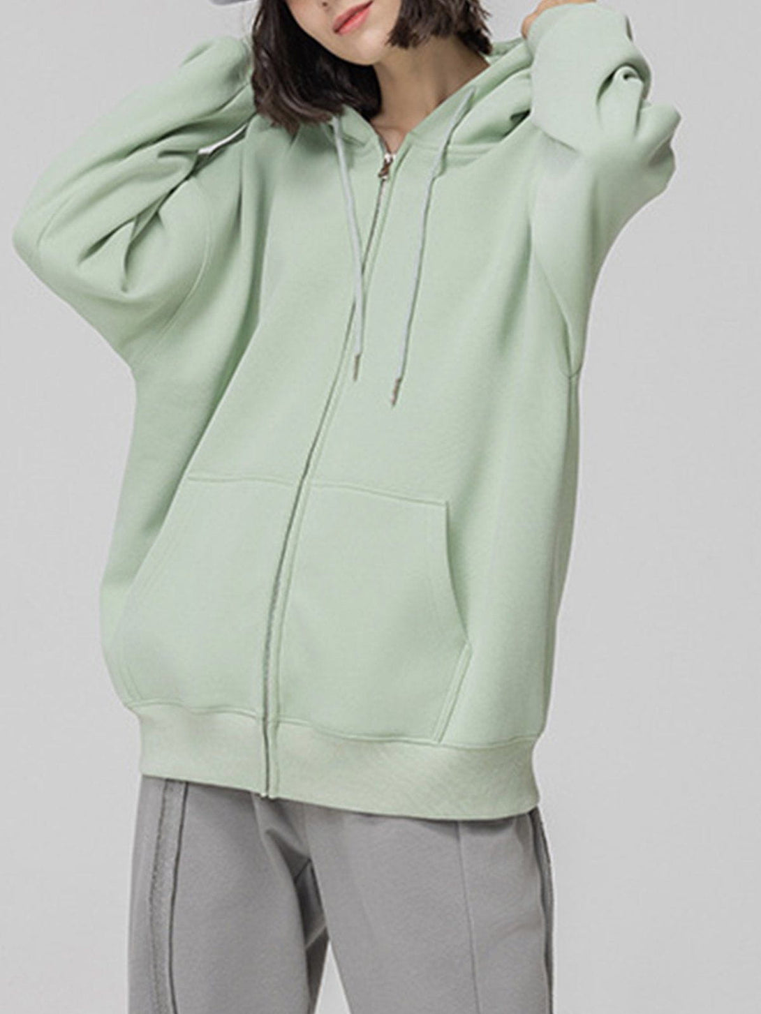 Ellesey - ZIP UP Solid Color Hoodie- Streetwear Fashion - ellesey.com