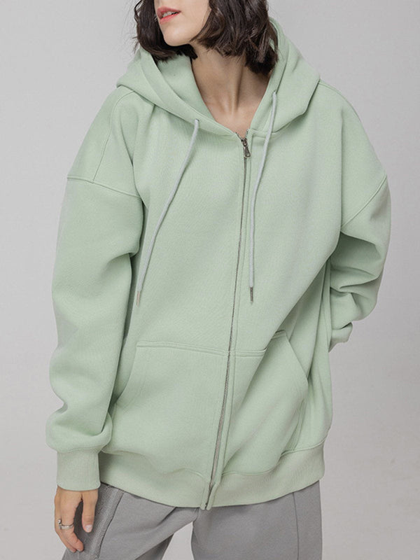 Ellesey - ZIP UP Solid Color Hoodie- Streetwear Fashion - ellesey.com