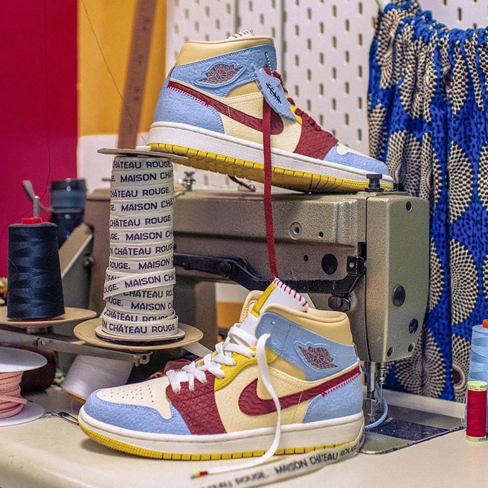 Maison Chateau Rouge x Air Jordan 1 Mid SE 'Fearless'- Streetwear Fashion - ellesey.com