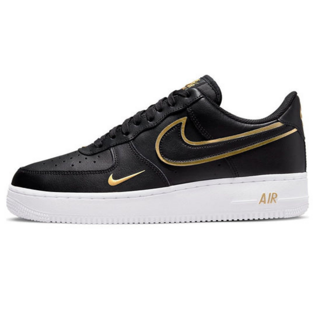 Nike Air Force 1 '07 LV8 'Metallic Swoosh Pack - Black'- Streetwear Fashion - ellesey.com