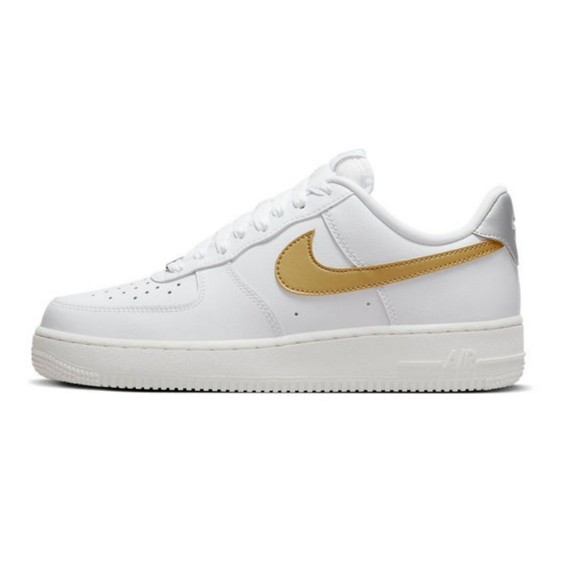 Nike Air Force 1 '07 'White Metallic Gold'- Streetwear Fashion - ellesey.com