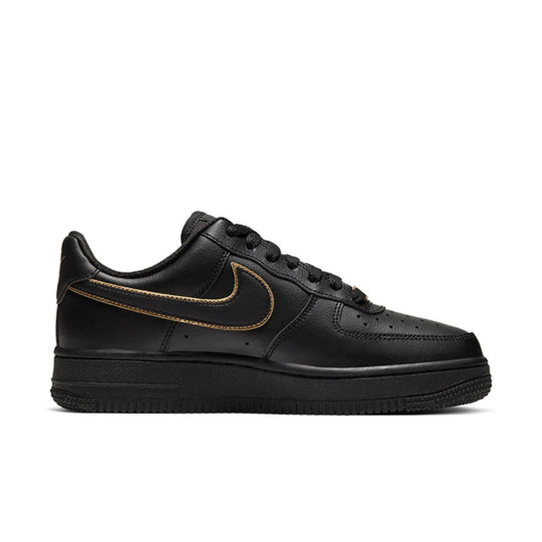 Nike Air Force 1 Low '07 Essential 'Black Gold Swoosh'- Streetwear Fashion - ellesey.com