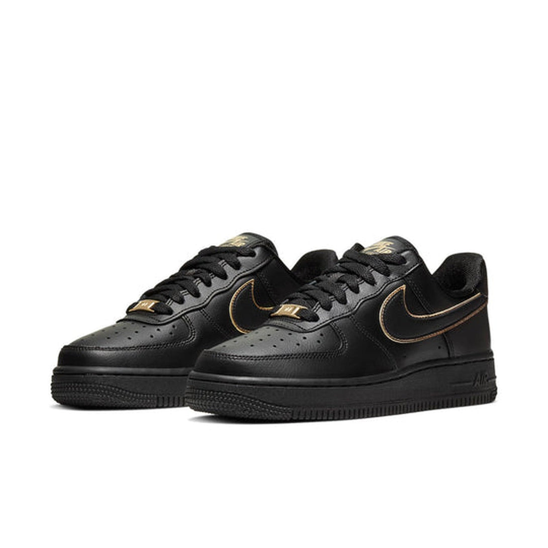 Nike Air Force 1 Low '07 Essential 'Black Gold Swoosh'- Streetwear Fashion - ellesey.com