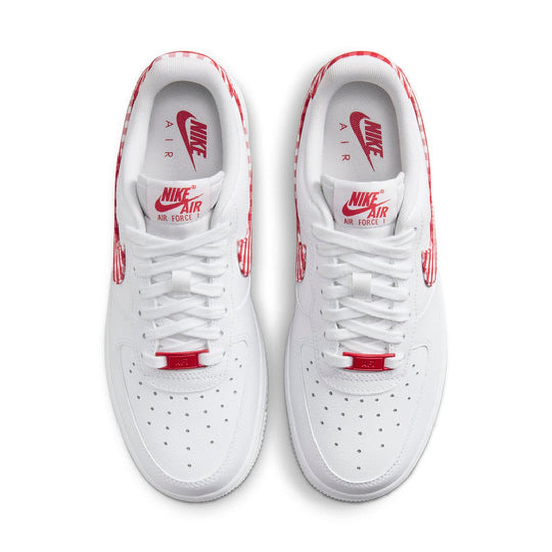 Nike Air Force 1 Low '07 Essential 'Mystic Red Gingham'- Streetwear Fashion - ellesey.com