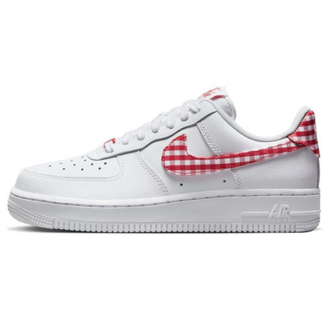 Nike Air Force 1 Low '07 Essential 'Mystic Red Gingham'- Streetwear Fashion - ellesey.com