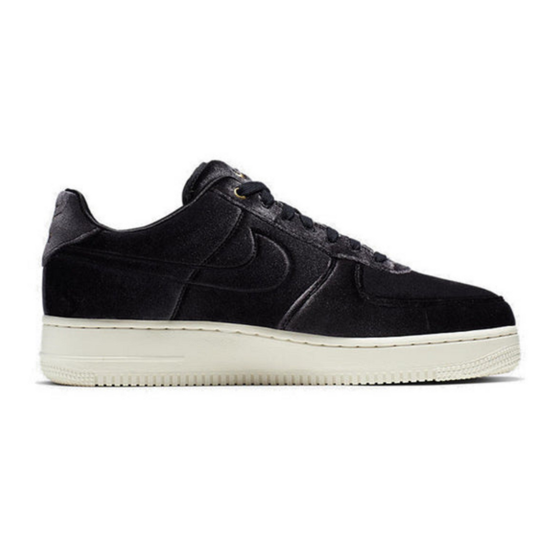 Nike Air Force 1 Low '07 Premium 'Black Velour'- Streetwear Fashion - ellesey.com