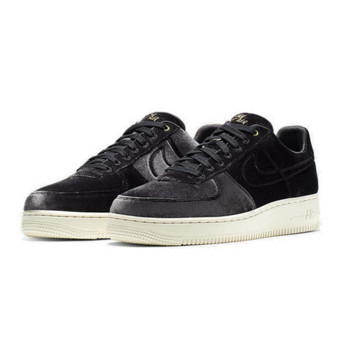 Nike Air Force 1 Low '07 Premium 'Black Velour'- Streetwear Fashion - ellesey.com