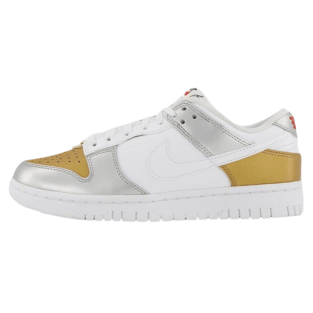 Nike Dunk Low SE Wmns 'White Metallic Gold Silver'- Streetwear Fashion - ellesey.com