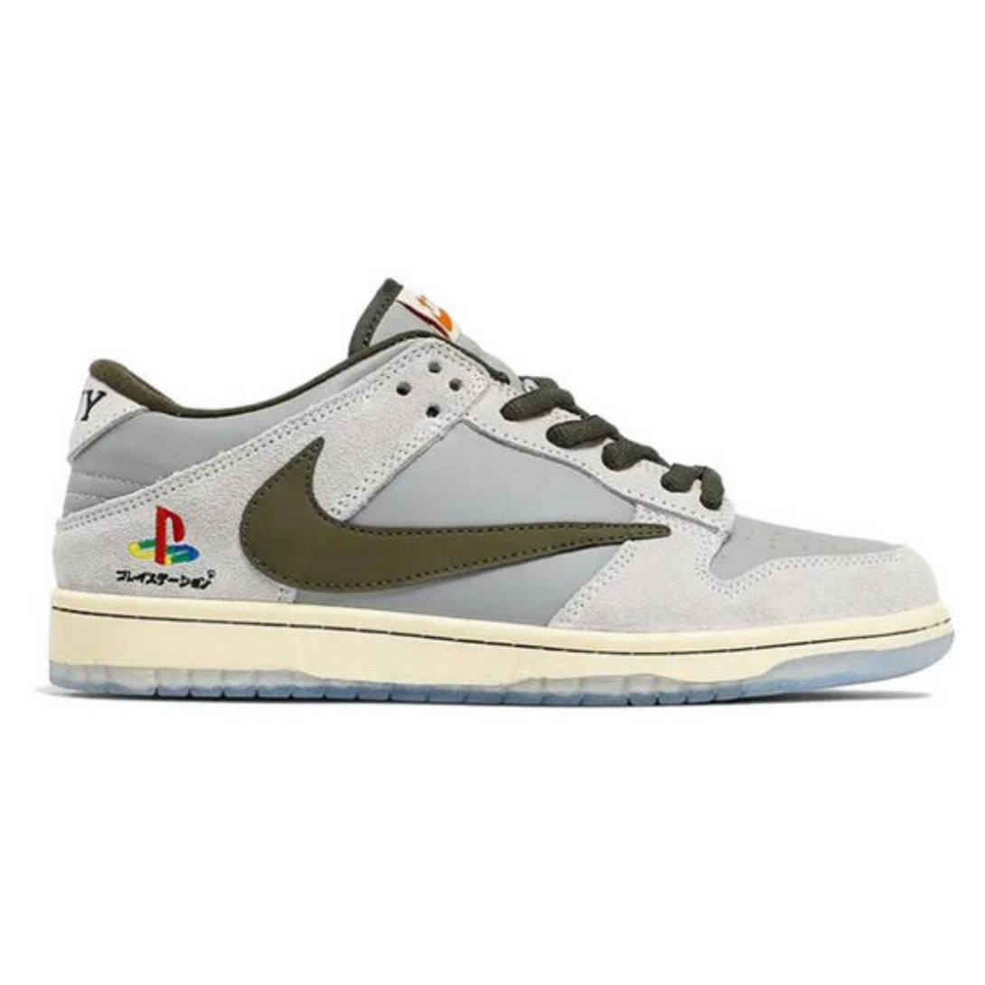 Nike Dunk Low x Travis Scott x PlayStation 'Gray White'- Streetwear Fashion - ellesey.com