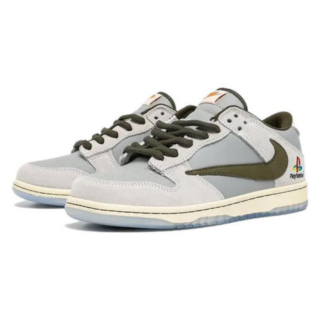 Nike Dunk Low x Travis Scott x PlayStation 'Gray White'- Streetwear Fashion - ellesey.com