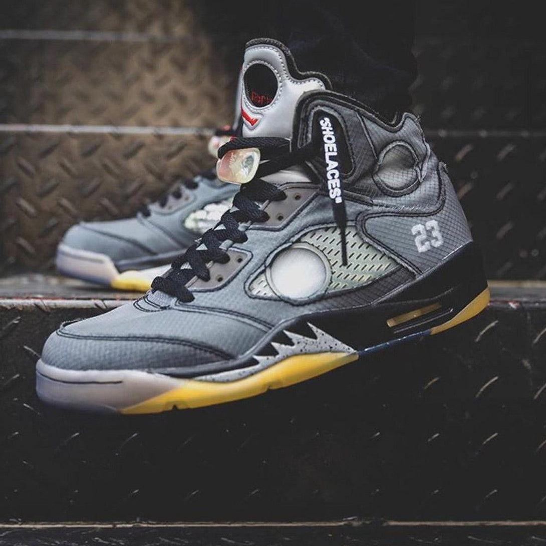 OFF-WHITE x Air Jordan 5 Retro SP 'Muslin'- Streetwear Fashion - ellesey.com