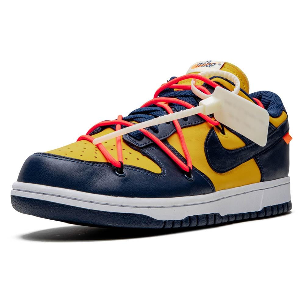 OFF-WHITE x Nike Dunk Low 'University Gold'- Streetwear Fashion - ellesey.com