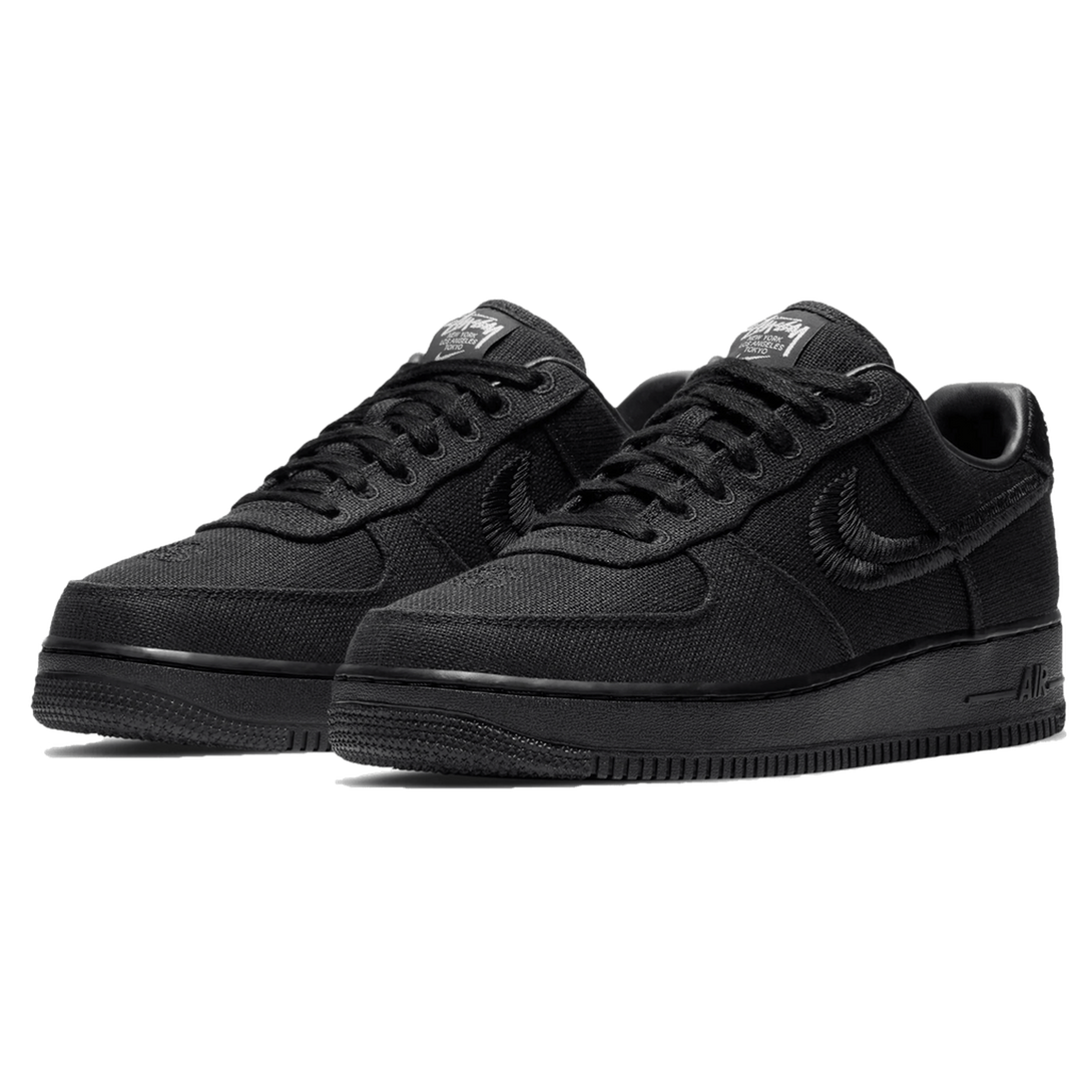 Stussy x Nike Air Force 1 Low 'Triple Black'- Streetwear Fashion - ellesey.com