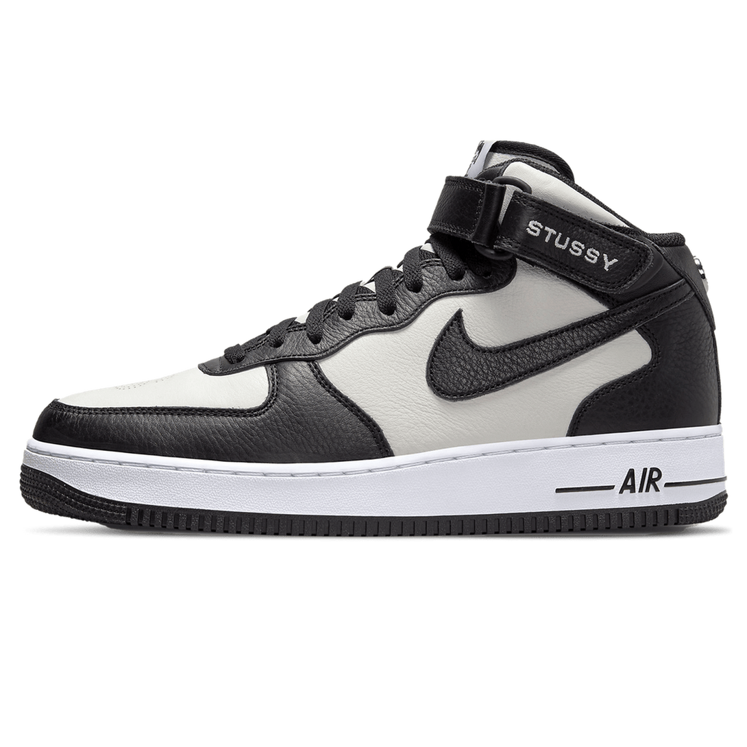 Stussy x Nike Air Force 1 Mid 'Black White'- Streetwear Fashion - ellesey.com