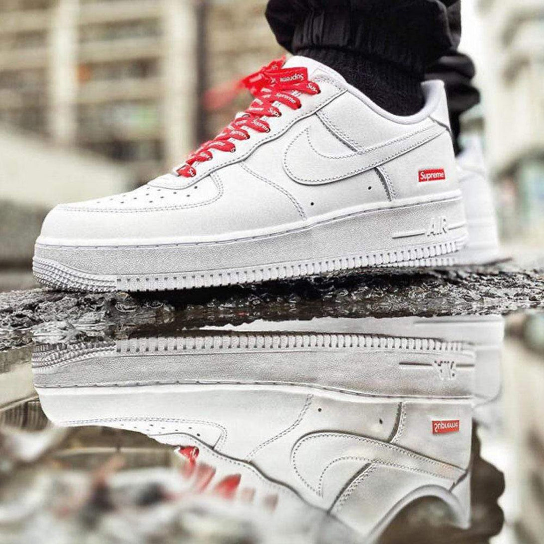 Supreme x Nike Air Force 1 Low 'Box Logo - White'- Streetwear Fashion - ellesey.com